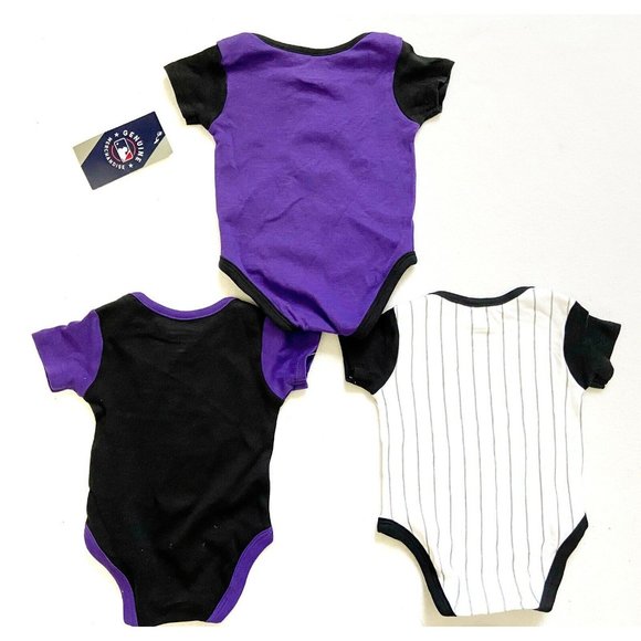 3 Pieces NWT Colorado Rockies Official MLB Baby Infant Bodysuit Set 0-3M - Picture 3 of 3